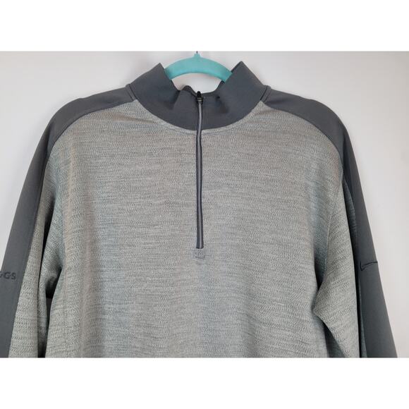 Nike Golf Mens Pullover Mock Neck Dri-Fit 1/4 Zip Sweatshirt Heather Gray Size L - Picture 2 of 13
